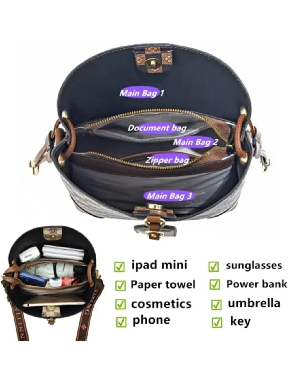 Chic Women's Hobo Satchel Tote Bag - Stylish Top Handle Bucket Purse